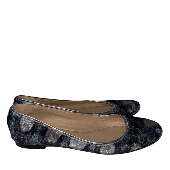 Diane Von Furstenberg Ballet Flats Size 6 Velvet Leopard Print Blue *Sample* - Picture 5 of 10